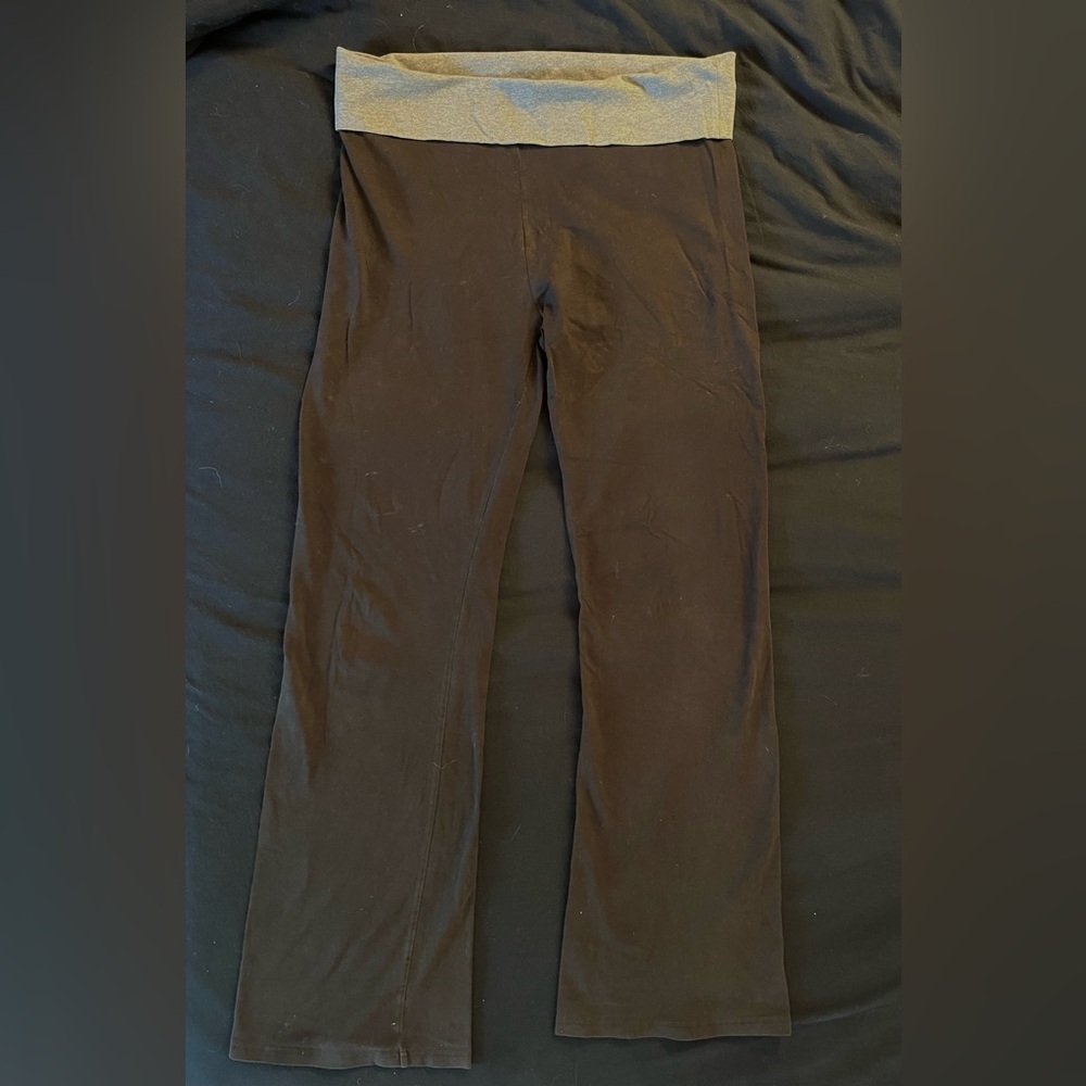 Aerie black wide leg fold over yoga pants